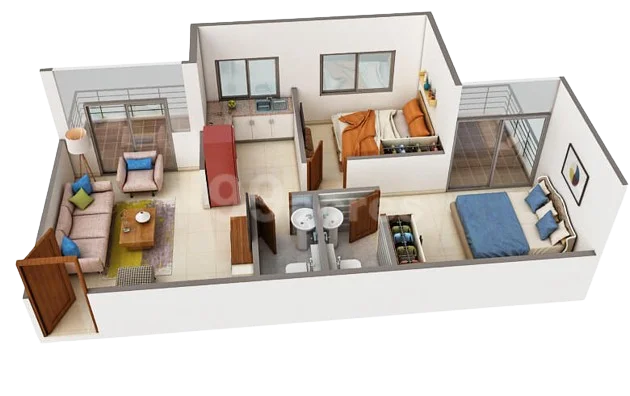 2bhk plan image